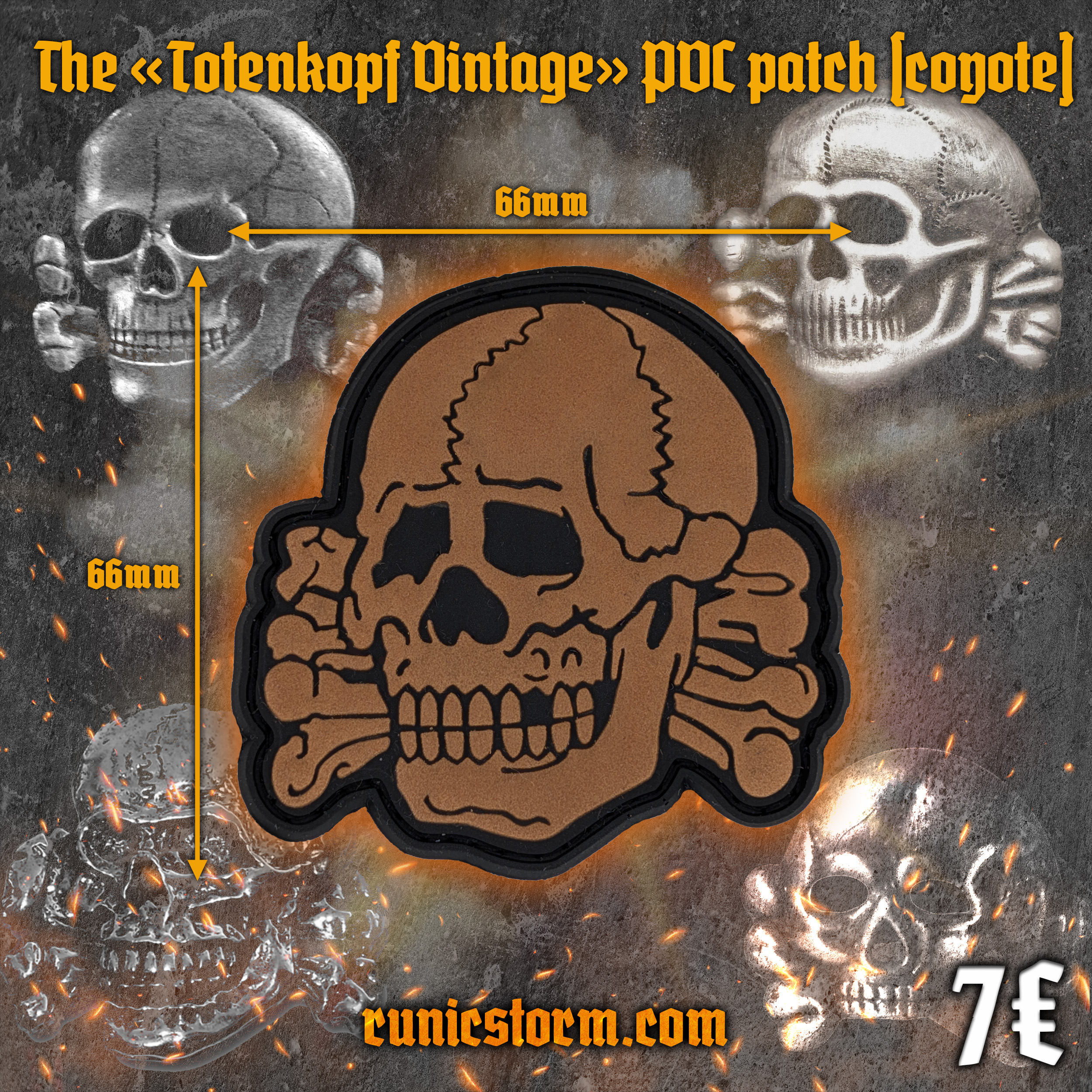 Patches | The «Totenkopf Vintage» PVC patch | Runic Storm