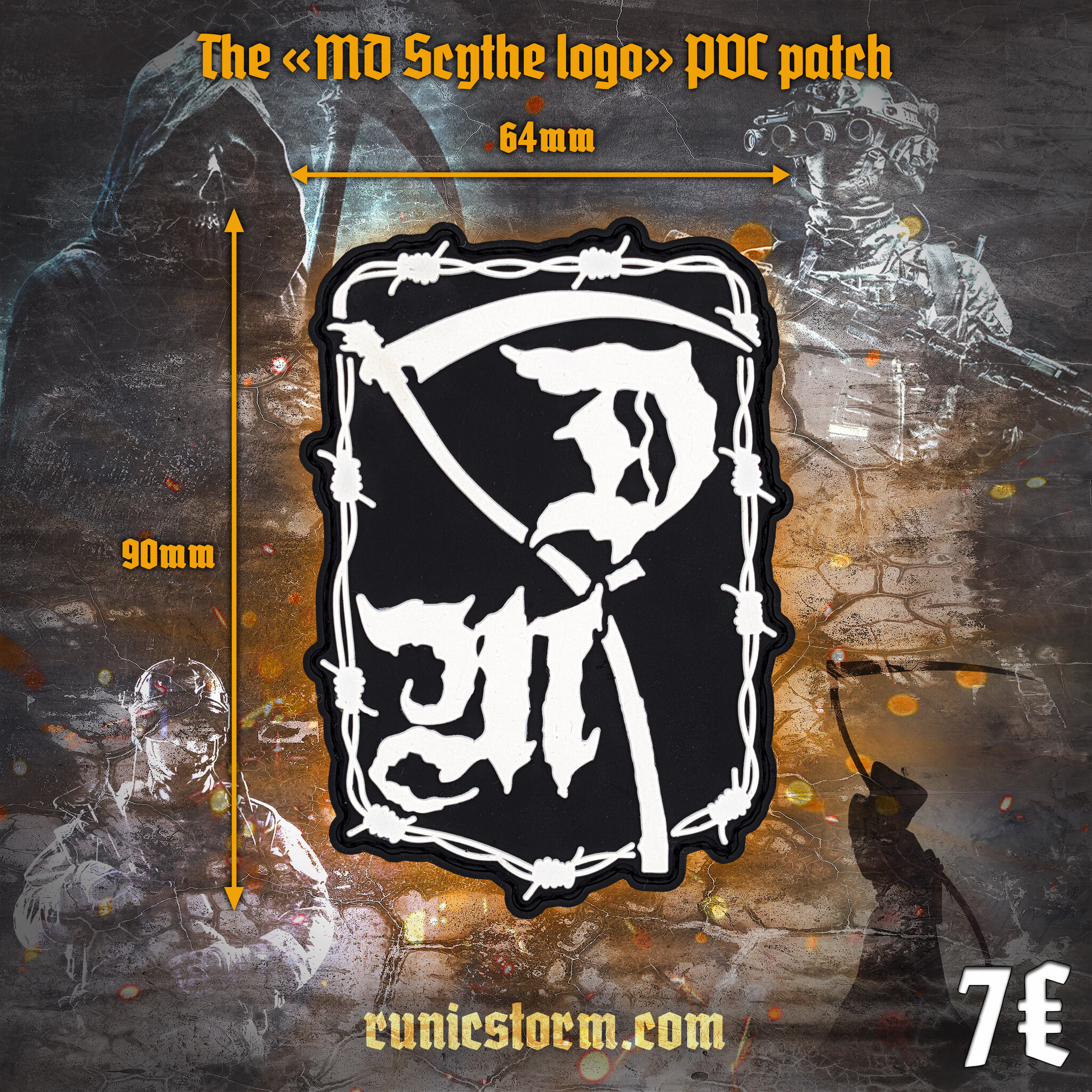 Patches | The «MD in barbed wire» PVC patch | Runic Storm